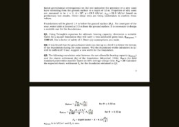 Using Terzaghi’s equation for ultimate bearing capacity, determine a suitable width for a square foundation that will carry a total allowable gross load, () =  kN. Use a factor of safety of 3. State any assumptions you make.