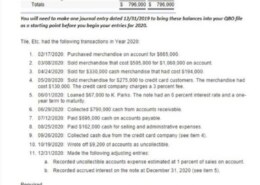 QuickBooks Online Computerized Accounting Project:  Chapter 7