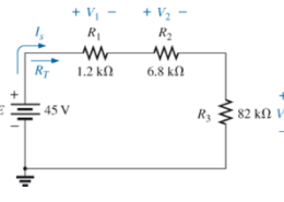 For the series configuration constructed using standard value resistors:
