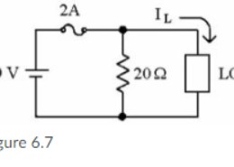 See Figure 6.7. Calculate the maximum current I L that can be drawn without blowing the fuse.