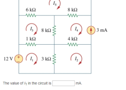 In the circuit given below, R = 9 kΩ. Find the mesh currents using MATLAB.